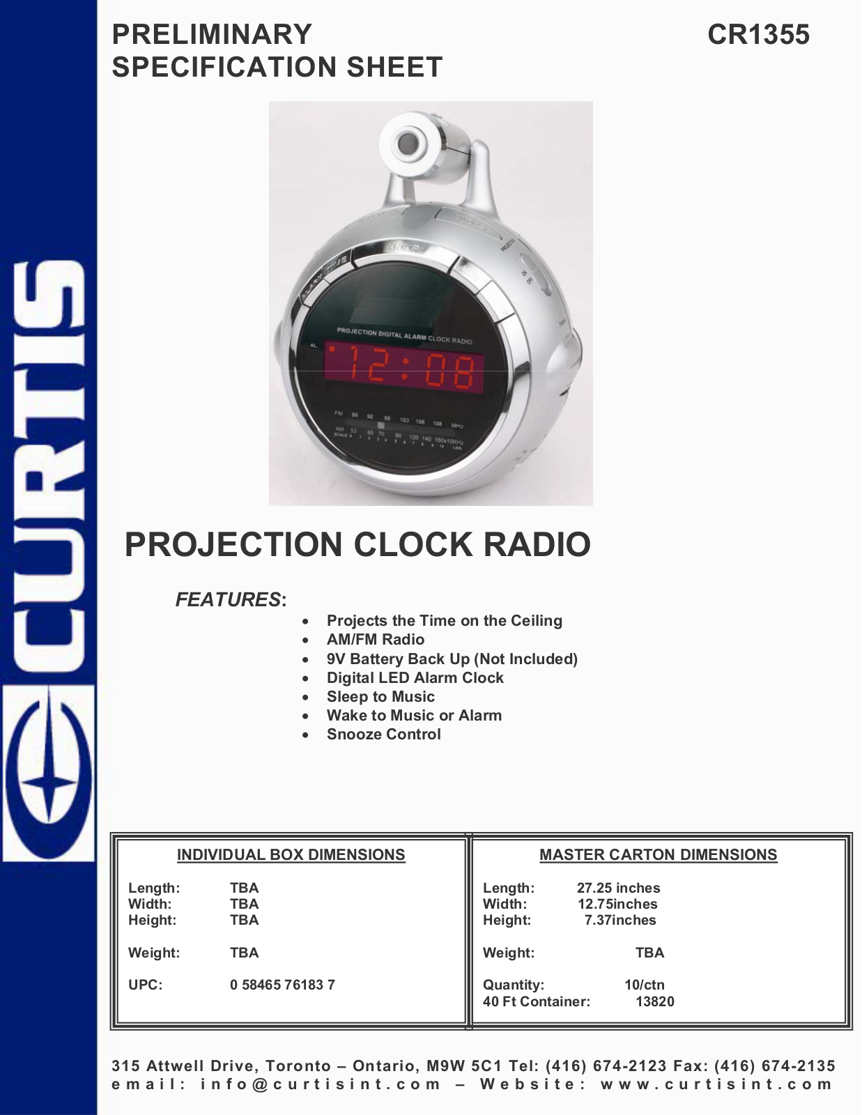 Curtis CR1355 User Manual