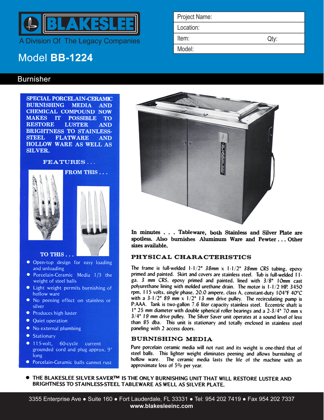 Blakeslee BB-1224 User Manual