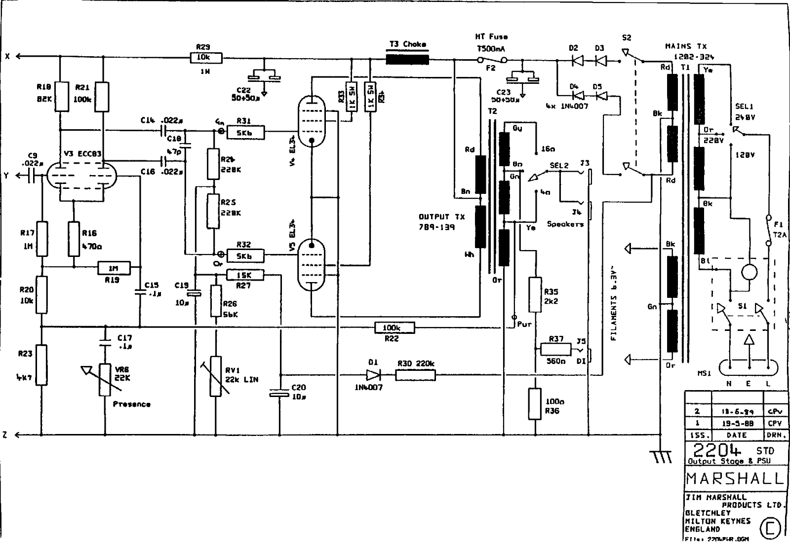 Marshall 2204-Pwr-Amp Schematic