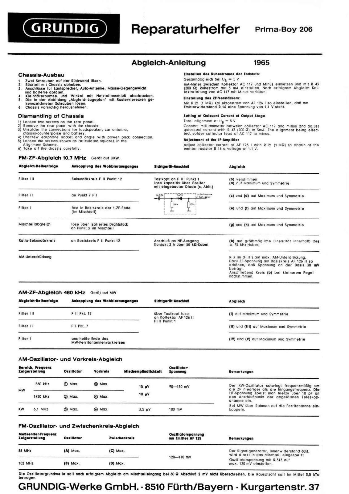 Grundig MV-4-Prima-Boy-206 Service Manual