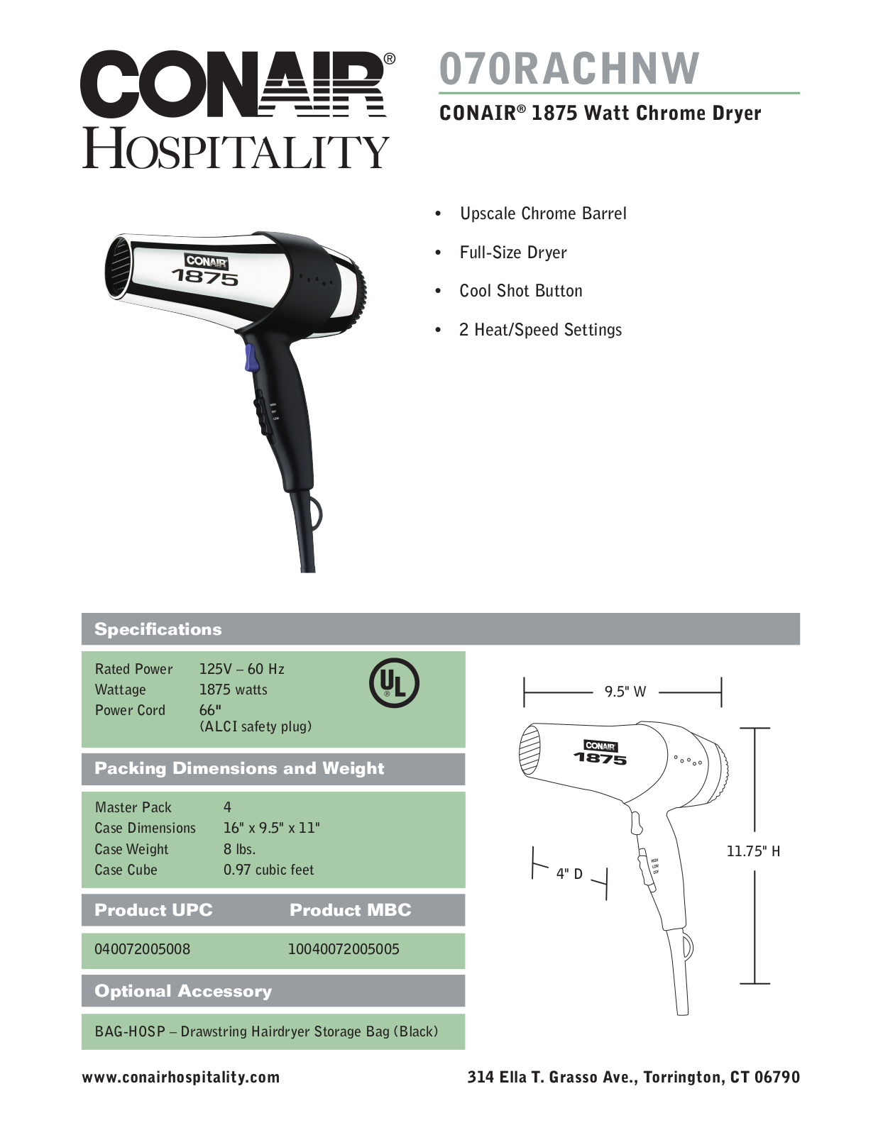 Waring 070RACHNW User Manual