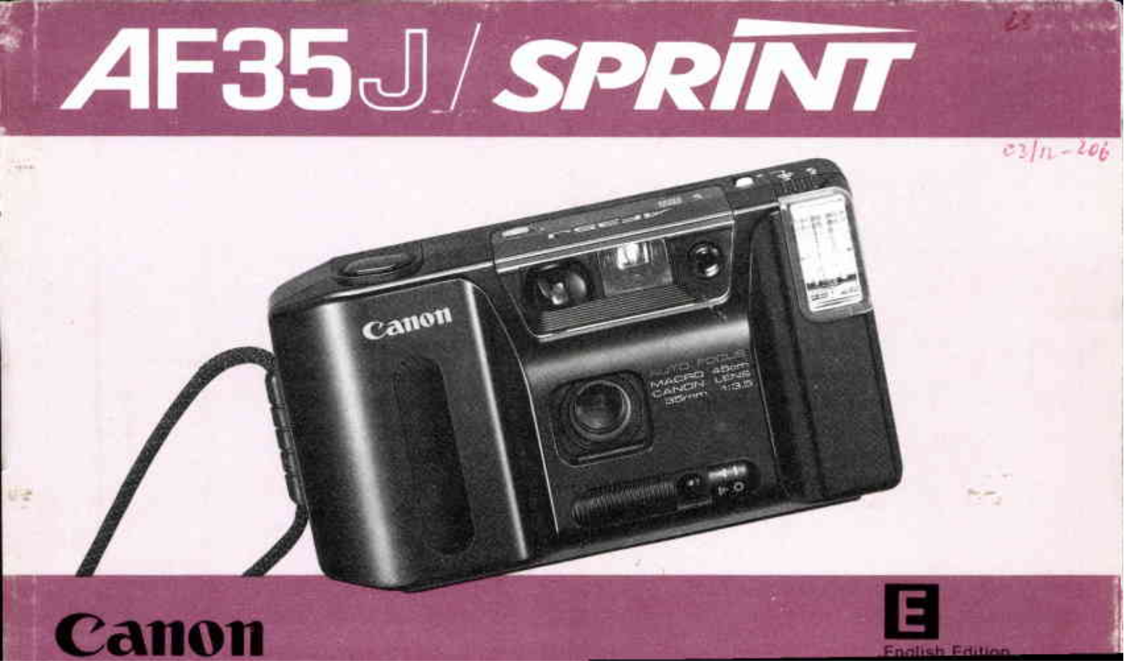 Canon AF 35 J User Manual