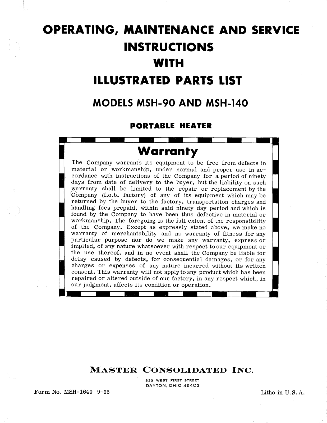 Desa Tech MSH90, MSH140 Owner's Manual