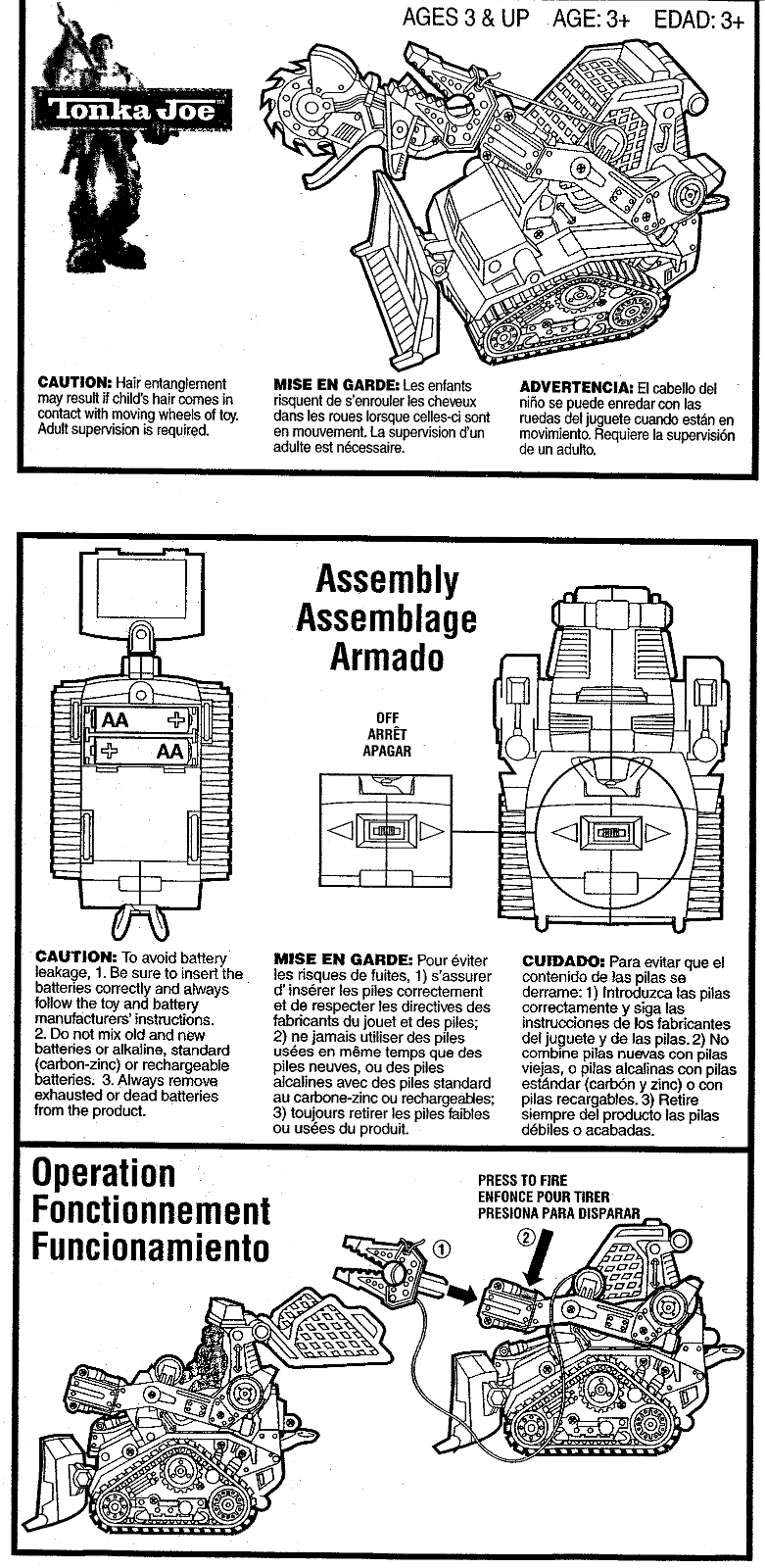 HASBRO Tonka Joe Firewalker Truck User Manual