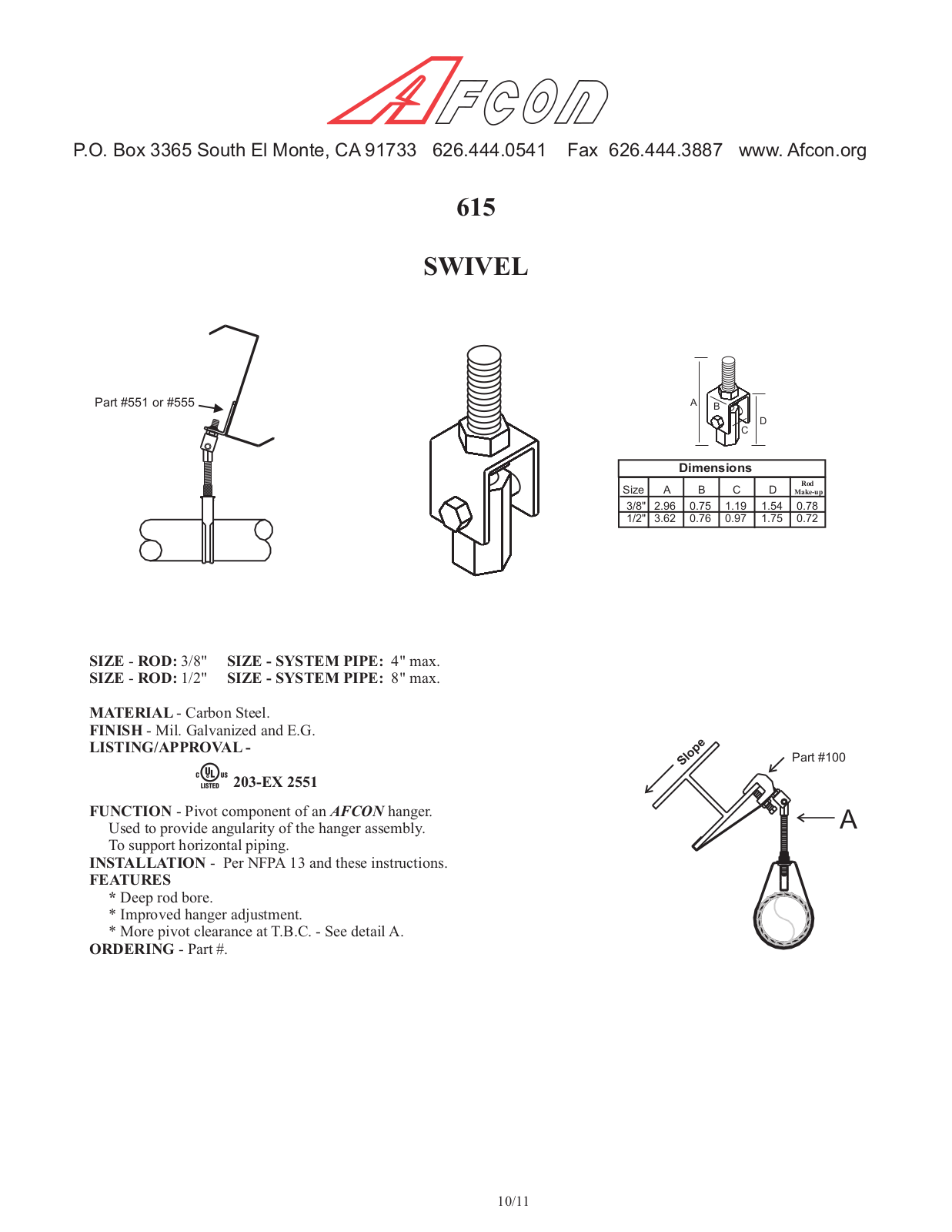 Afcon 615 User Manual