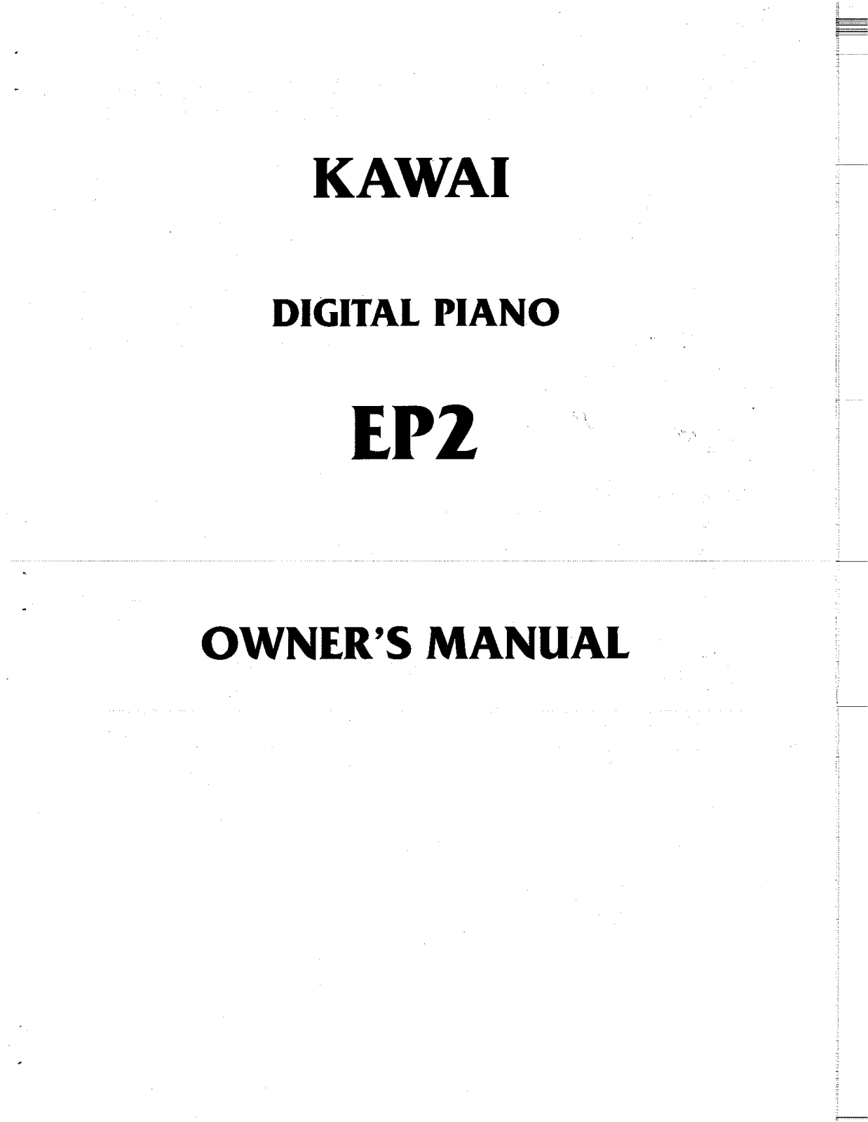 Kawai EP2 User Manual