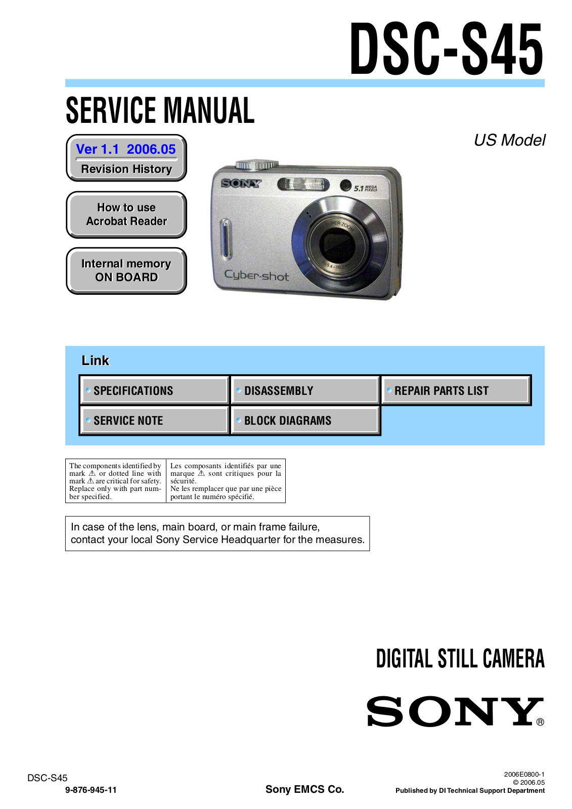 Sony DSC-S45 Service Manual