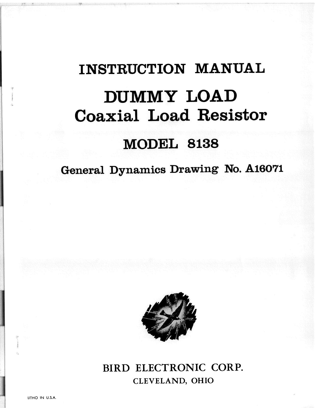 Bird 8138 User Manual