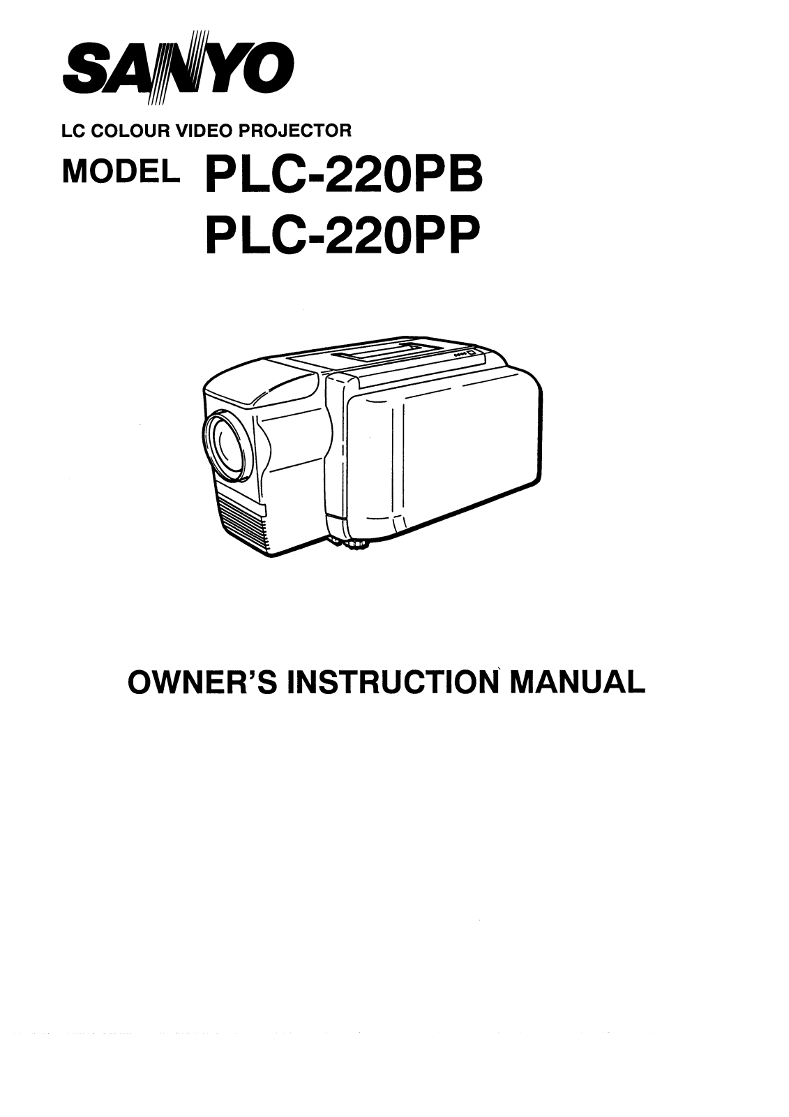 Sanyo PLC-220PB, PLC-220PP Instruction Manual