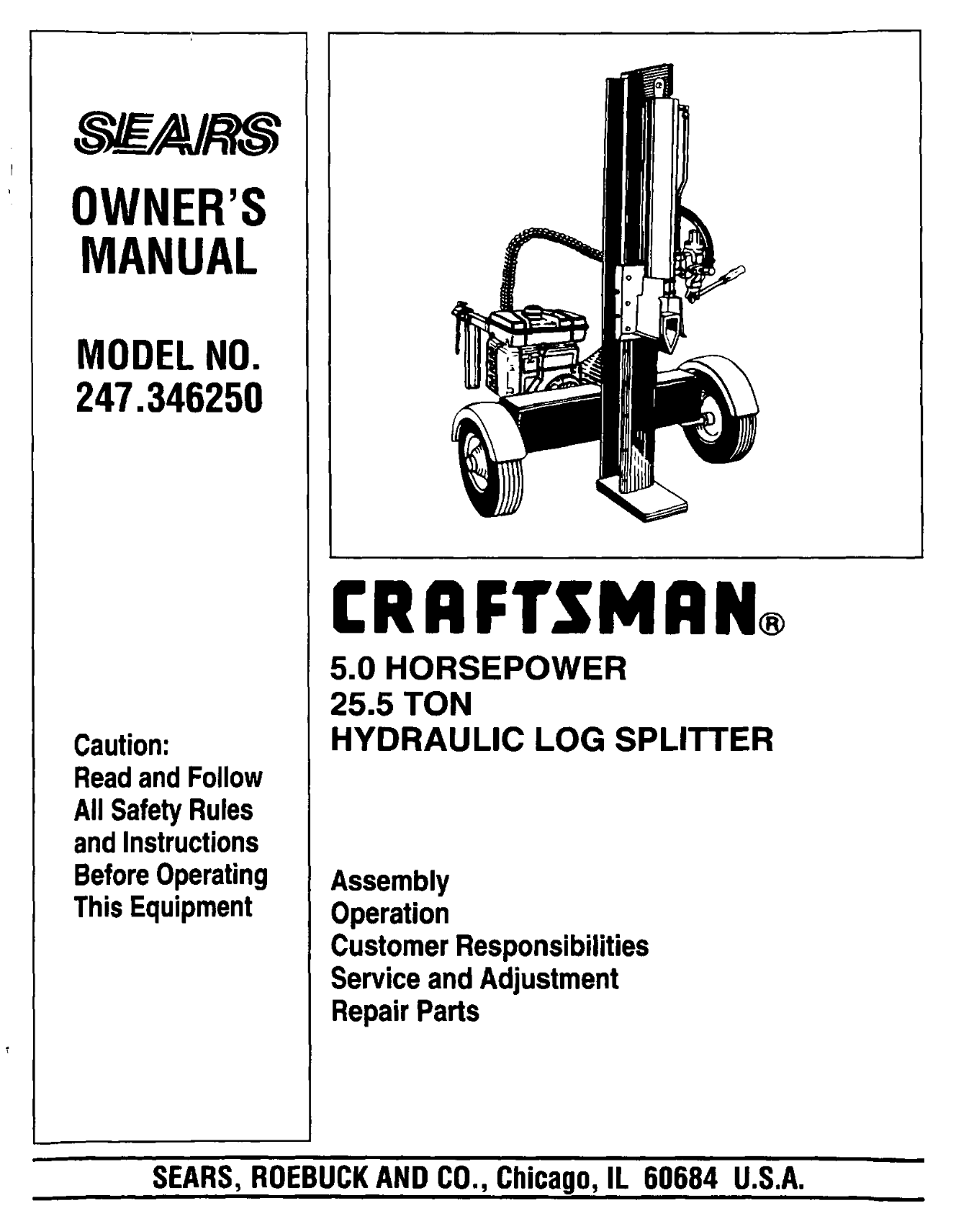 Craftsman 247.34625 User Manual