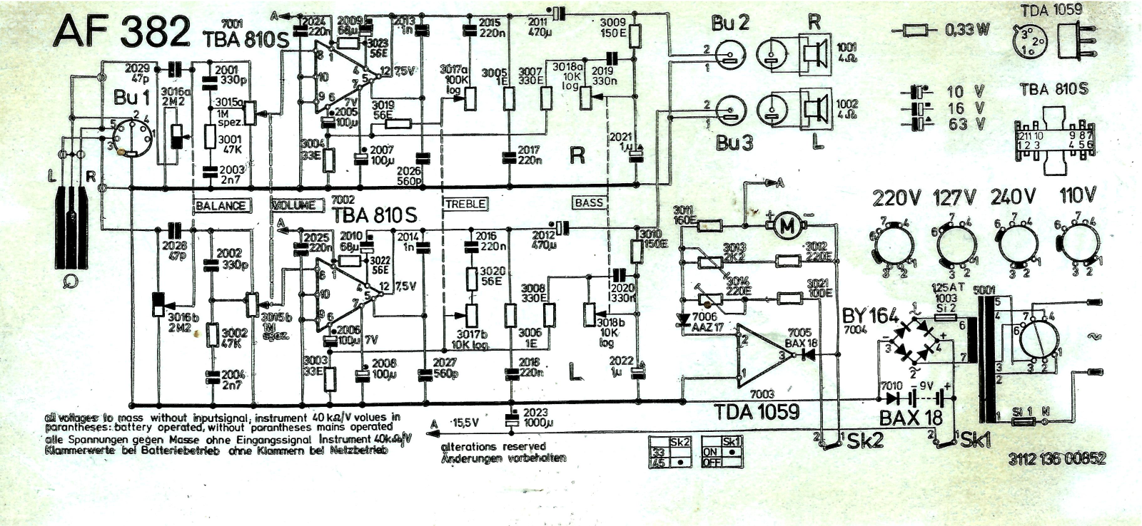 Philips 22AF382/00 Schematic