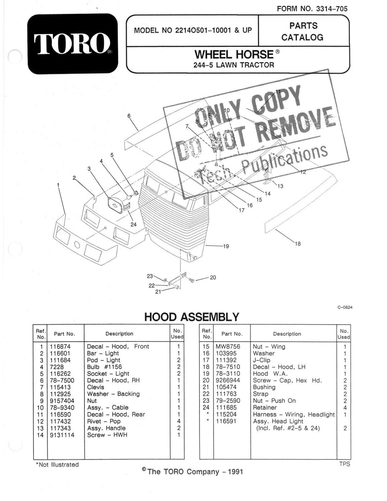 Toro 22-14O501 Parts Catalogue