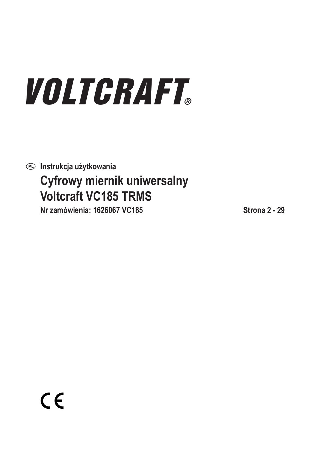 VOLTCRAFT VC185 User guide