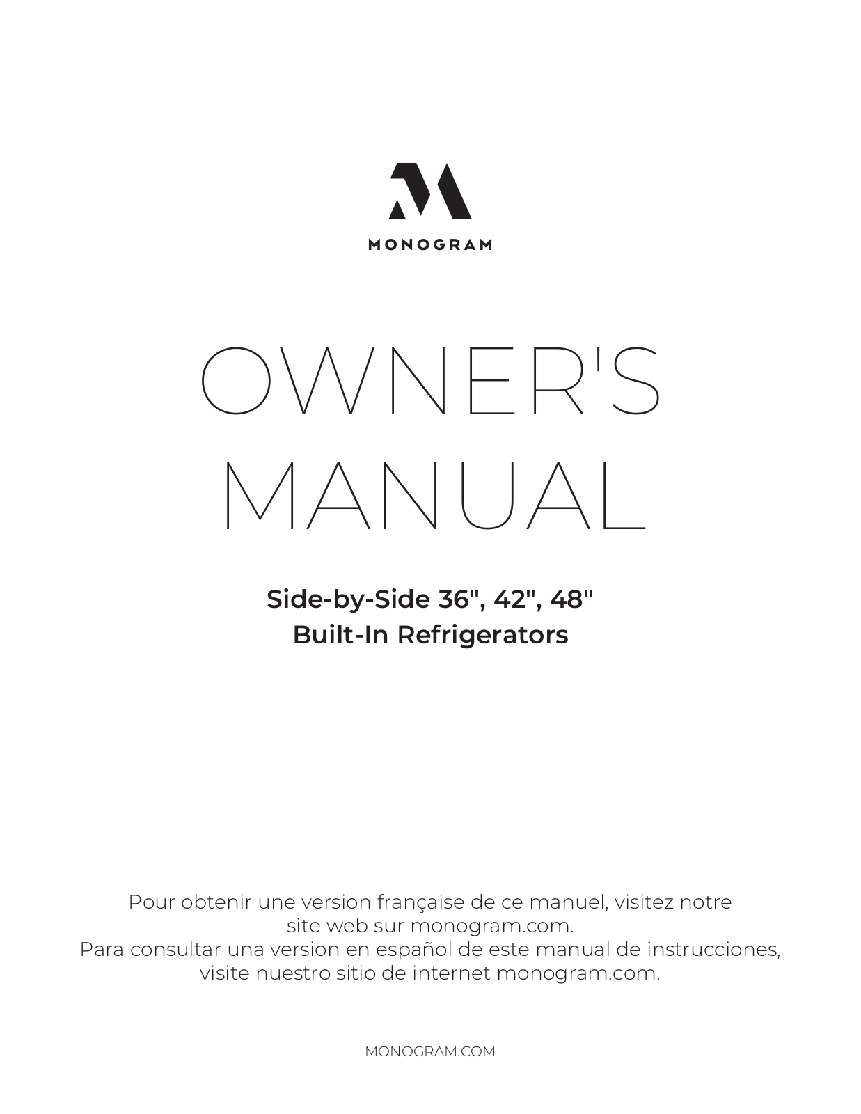 Monogram ZISS360DNSS, ZISB360DNII, ZIS480NNII, ZISB480DNII, ZISS420DNSS User Manual