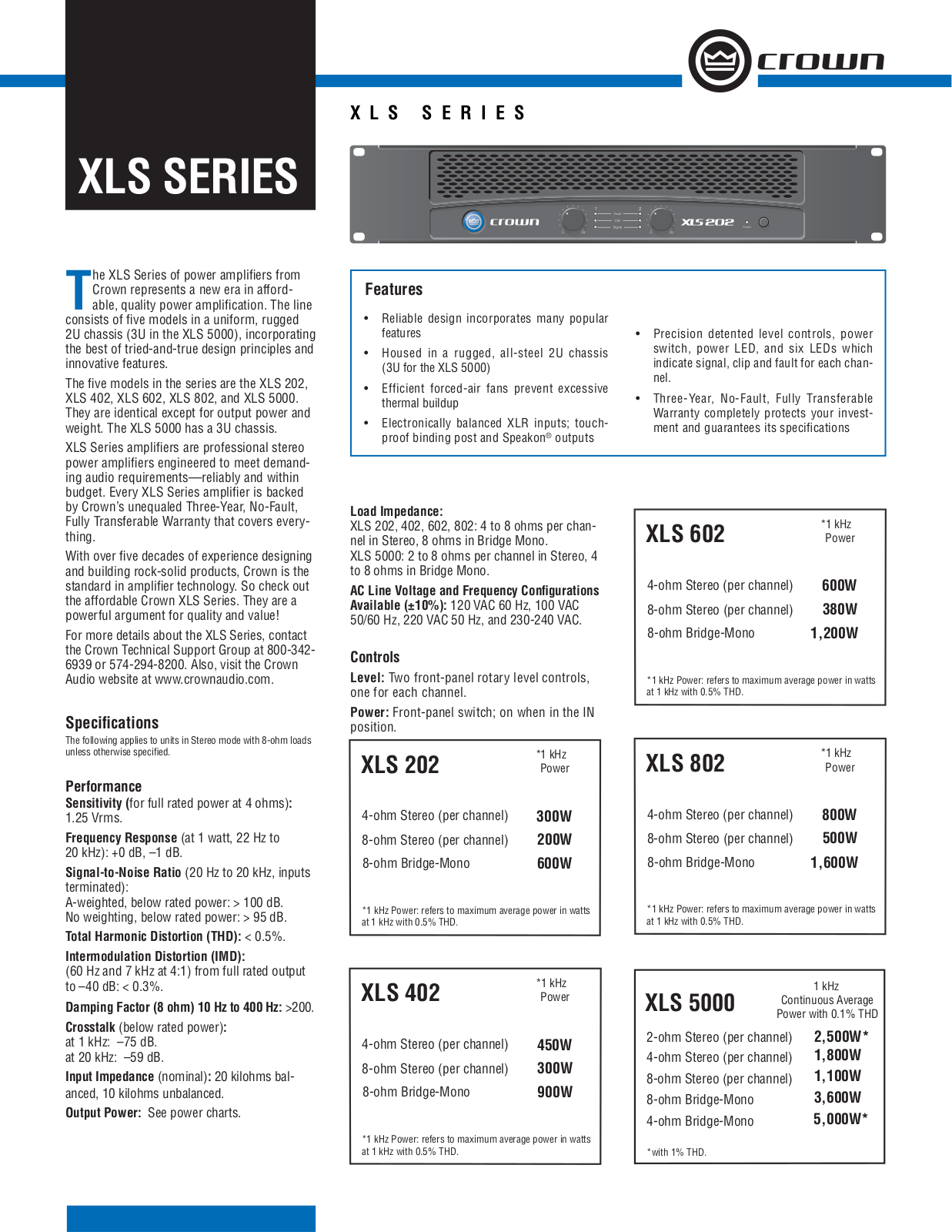 Crown XLS User Manual