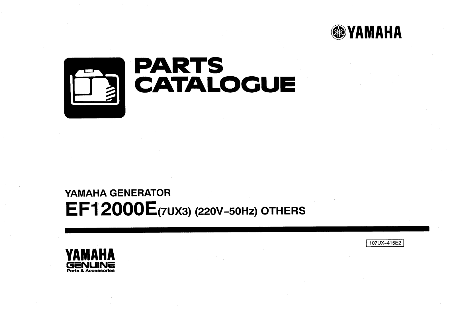 YAMAHA EF12000E PARTS CATALOGUE