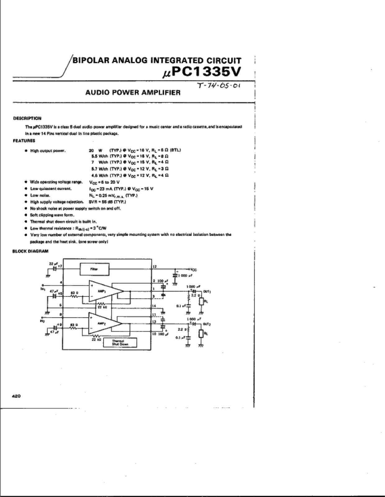 Datasheet UPC1335V Specification - ManualMachine.com