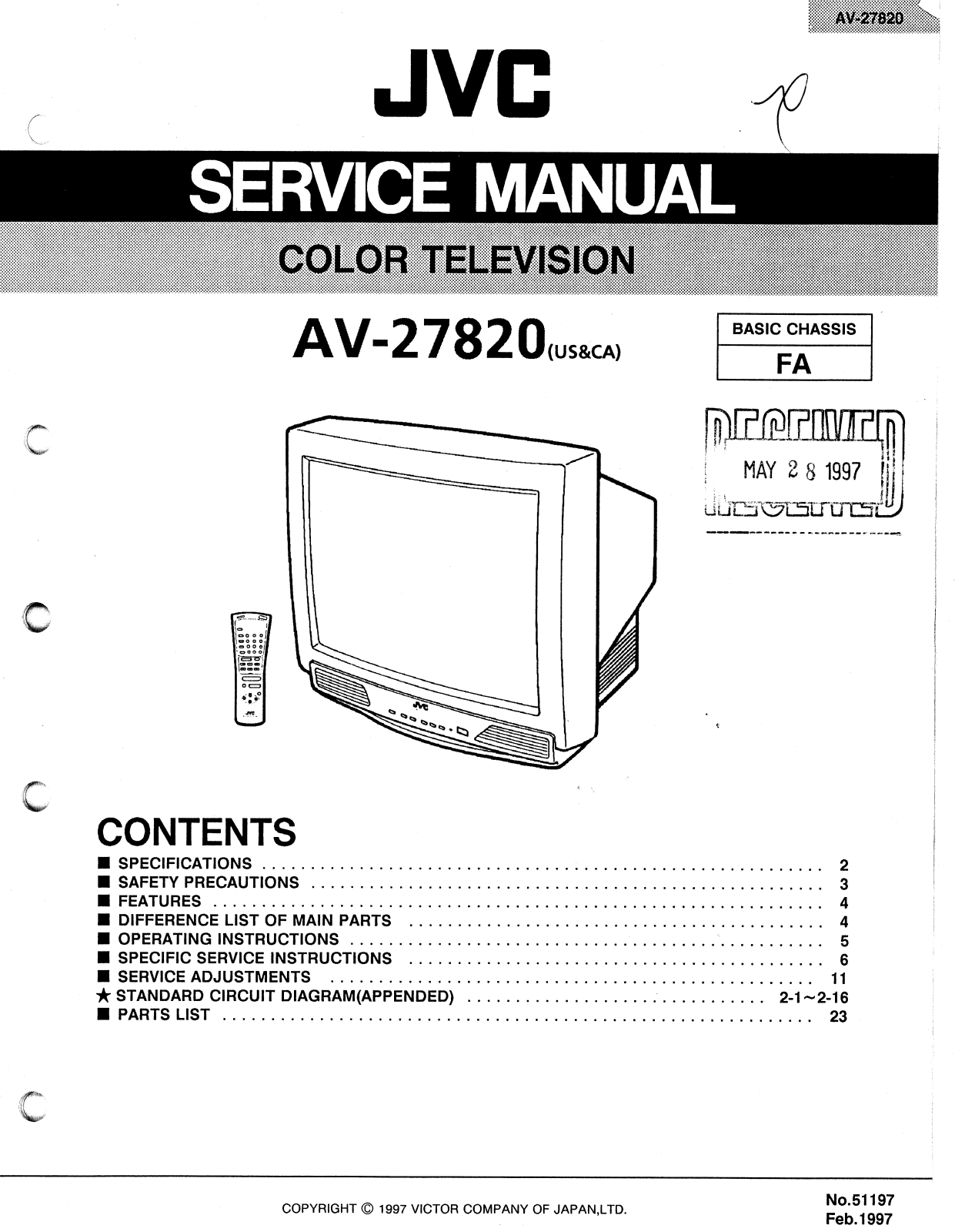 JVC av27820 schematic