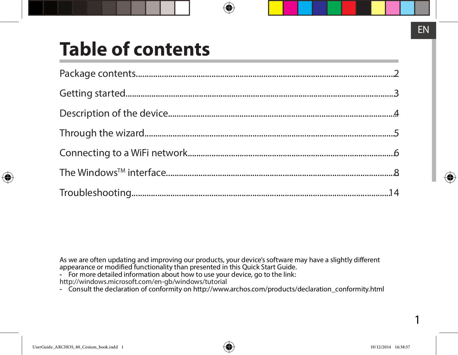 Archos 80 Cesium Instruction Manual