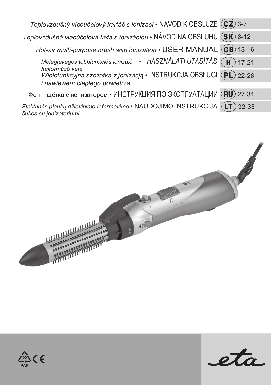 ETA Carolin User Manual