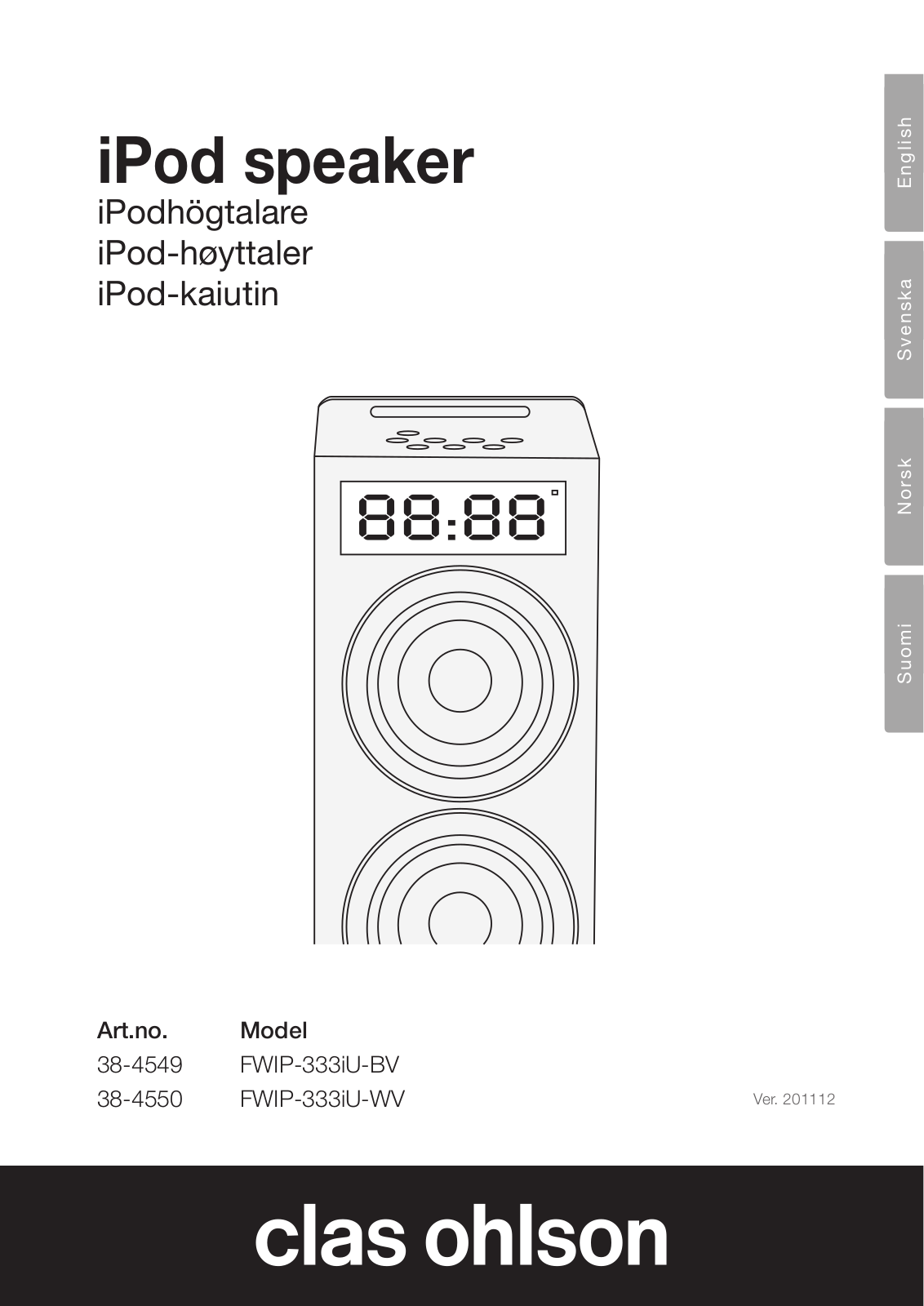 Clas Ohlson FWIP-333iU-BV, FWIP-333iU-WV Instruction Manual