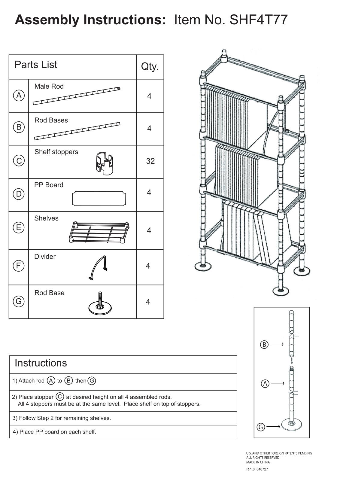 Atlantic SHF4T77 User Manual