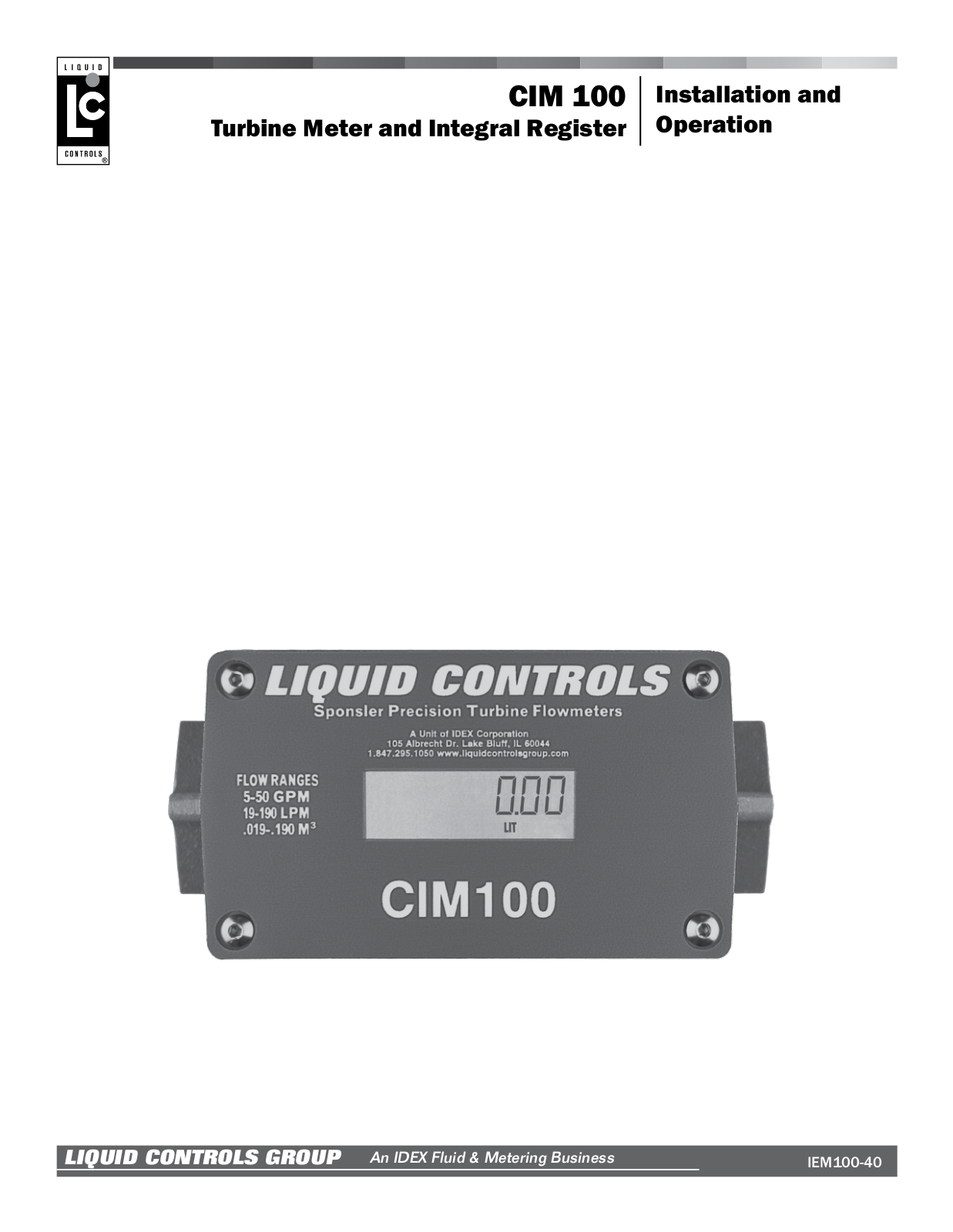 Liquid Controls CIM100 User Manual