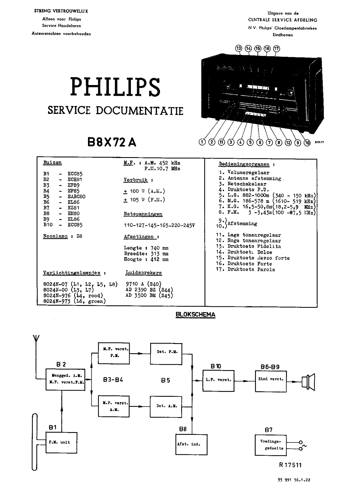 Philips B-8-X-72-A Service Manual