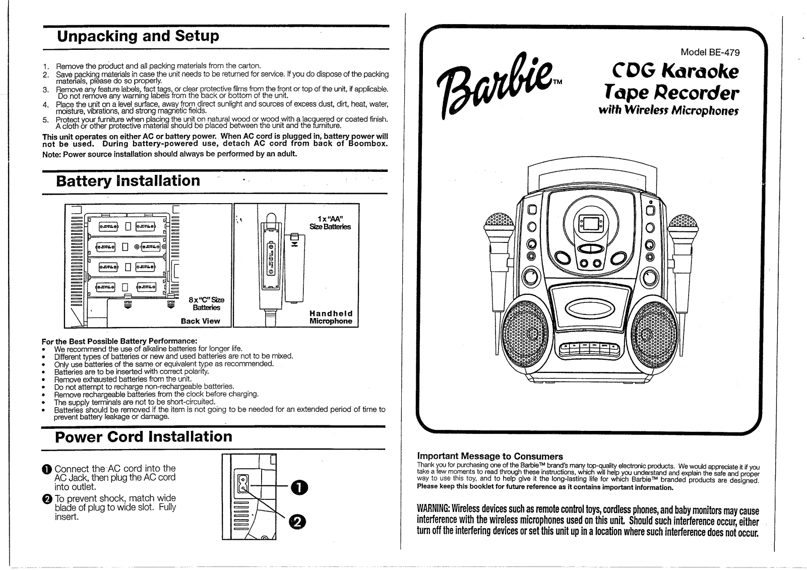 Kiddesigns BE479MIC27M, BE479, BE479MIC49M User Manual