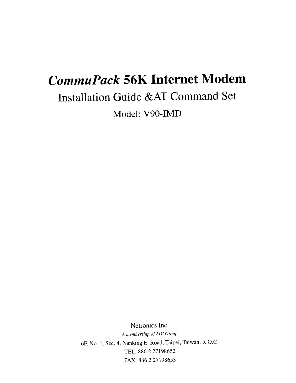 Netronics V90 IMD Users Manual - ManualMachine.com