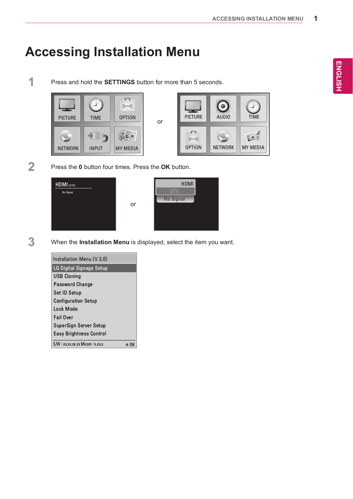 LG 84WS70MS-B INSTALLATION INSTRUCTIONS