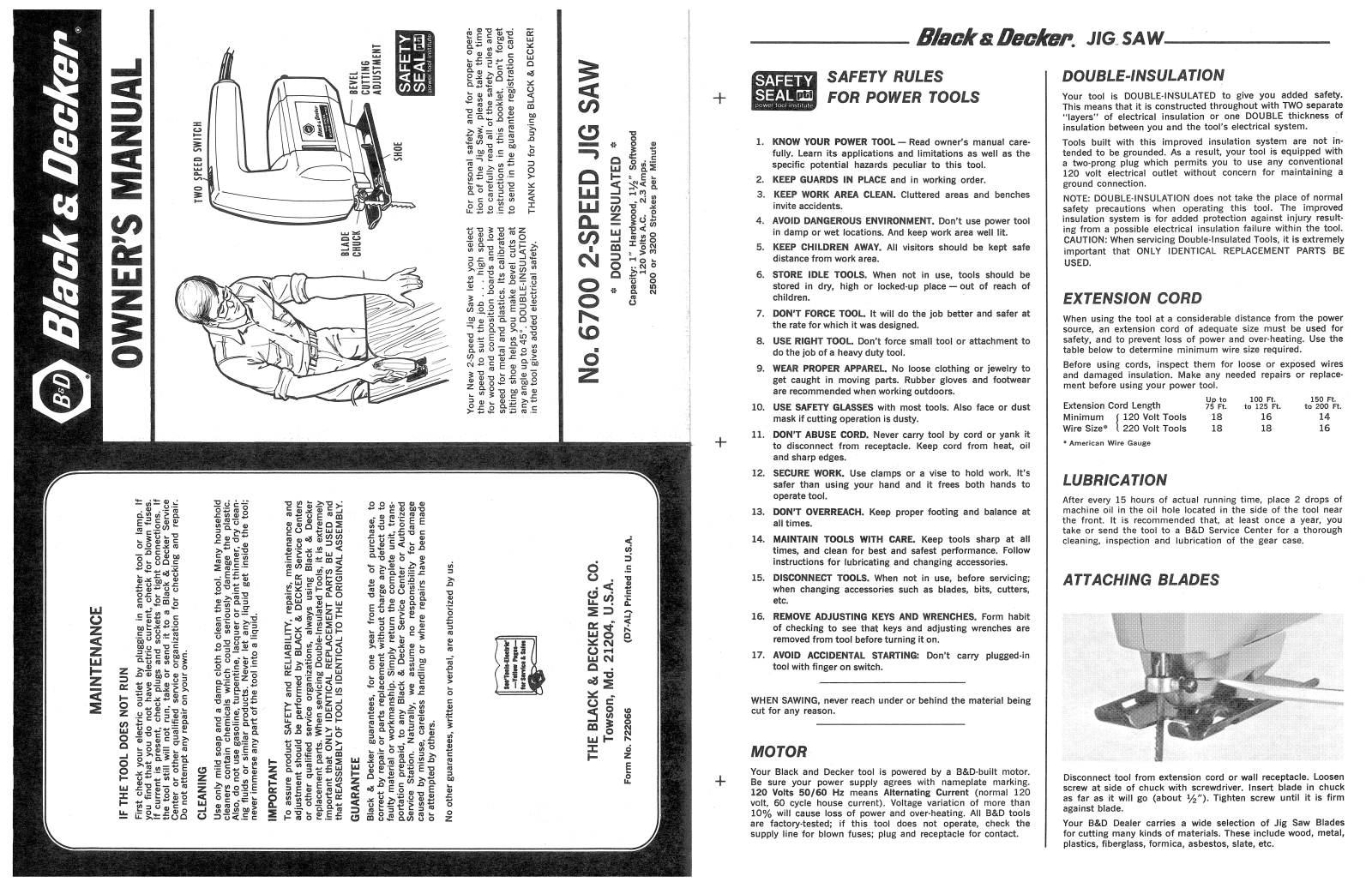 Black & Decker 6700 User Manual