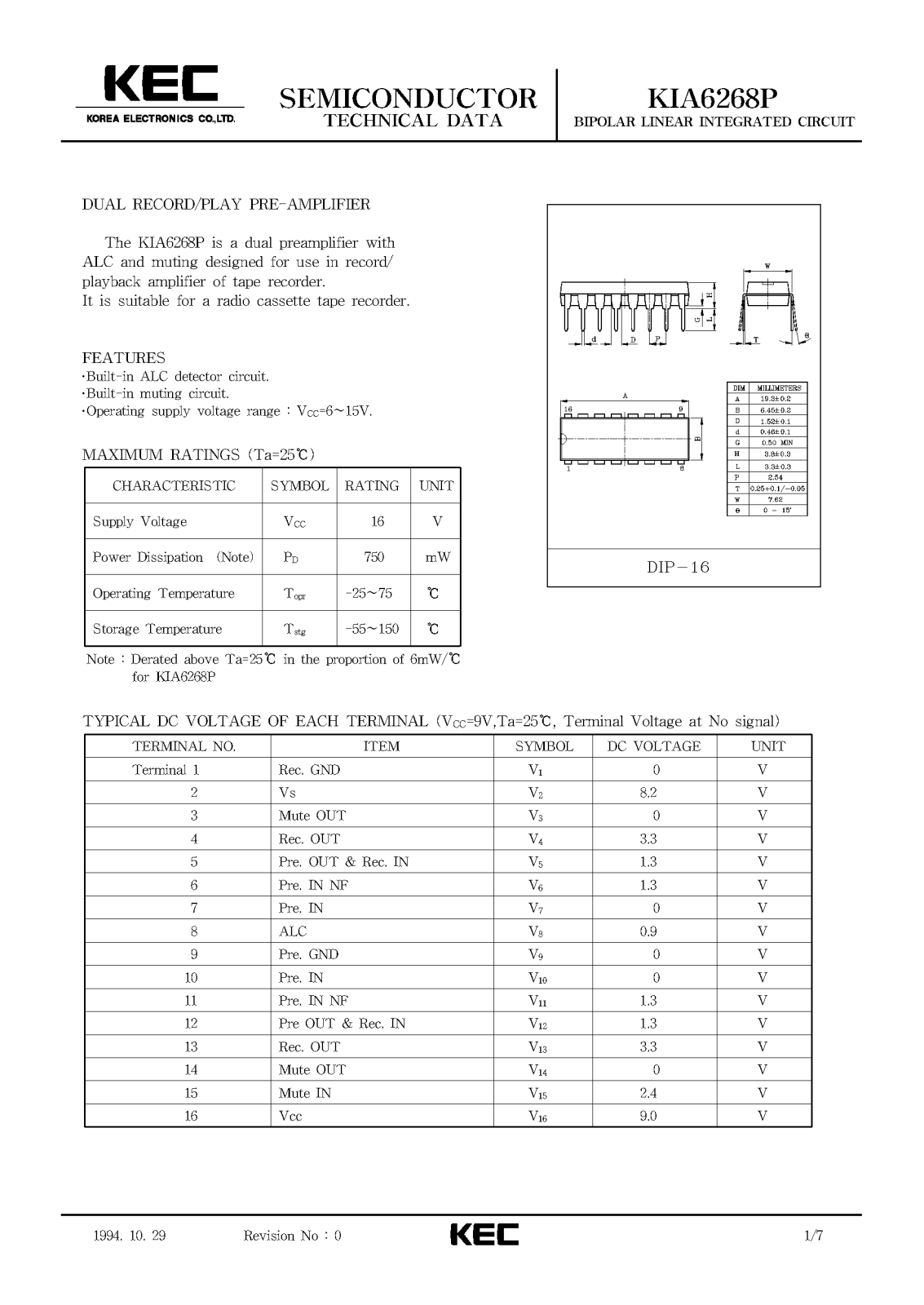 KEC KIA6268P Datasheet