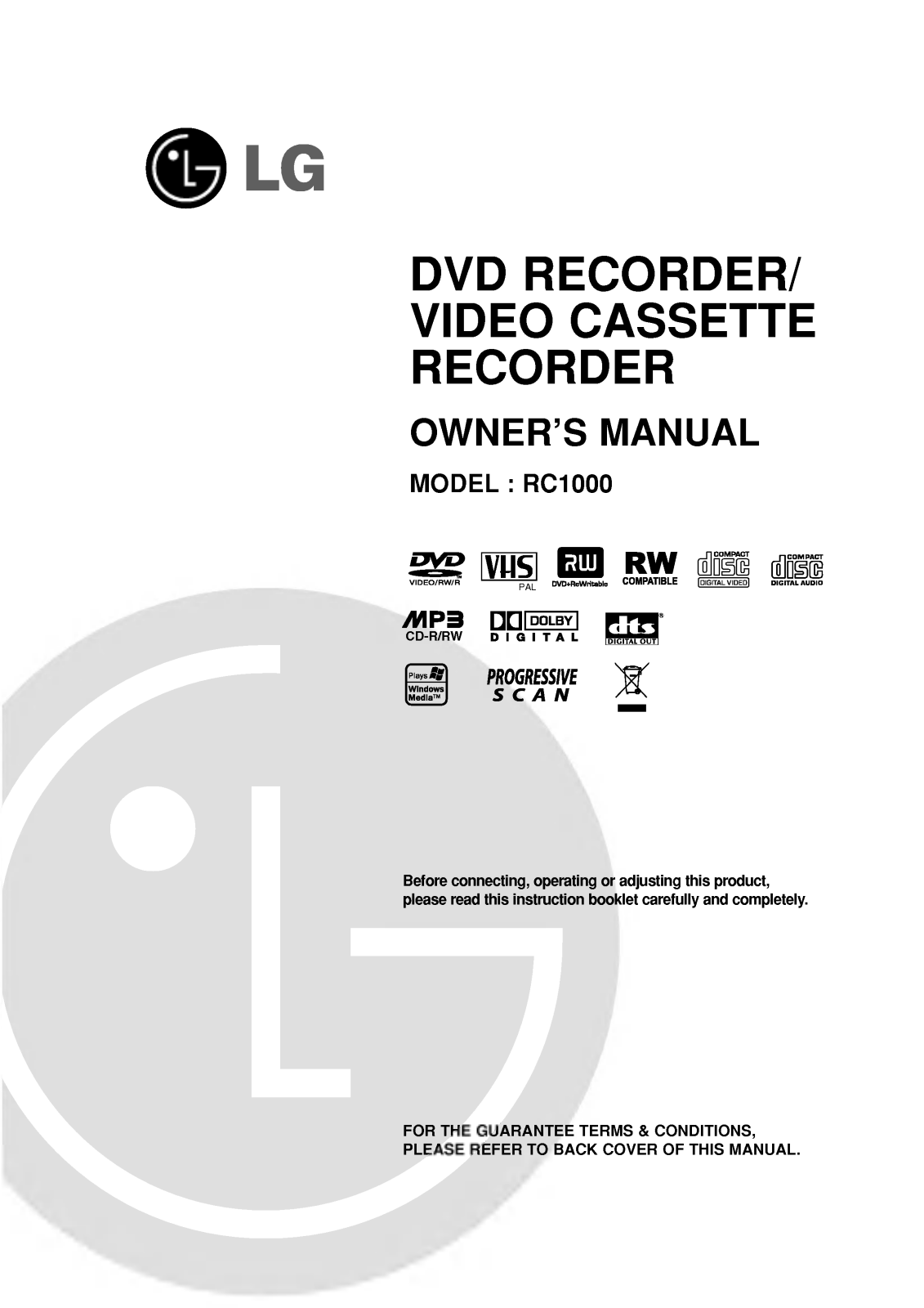 LG RC67103P1 Owner’s Manual