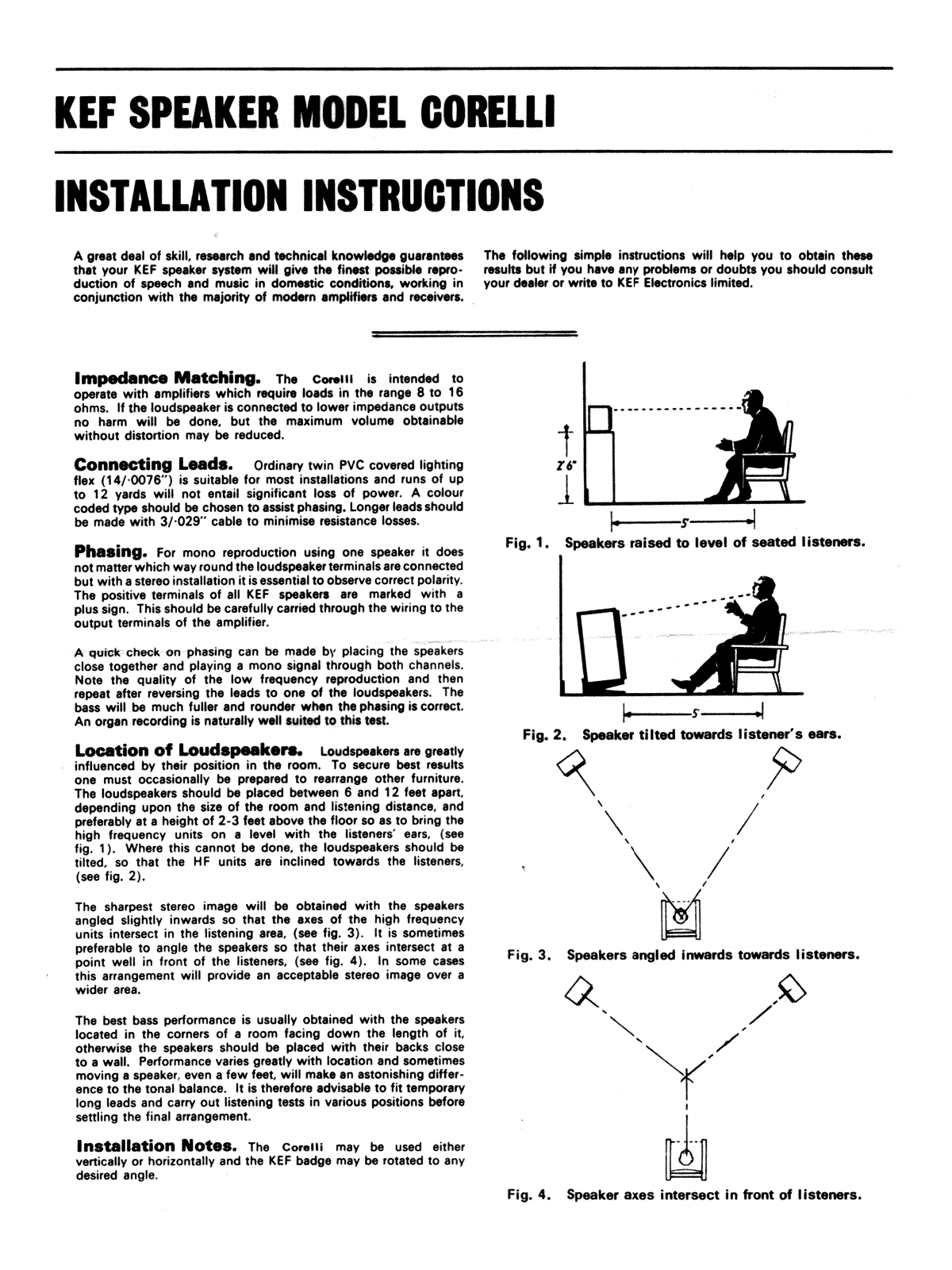 KEF Corelli Owners manual