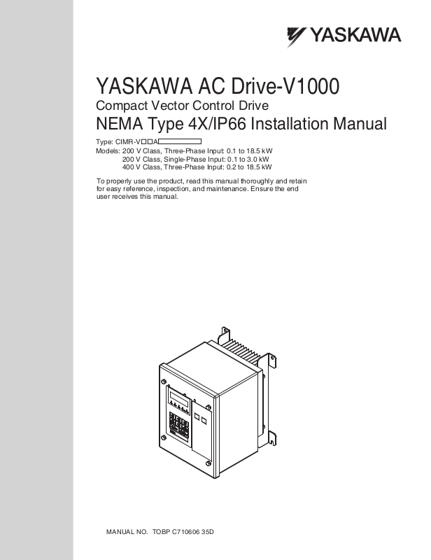 Yaskawa V1000 User Manual