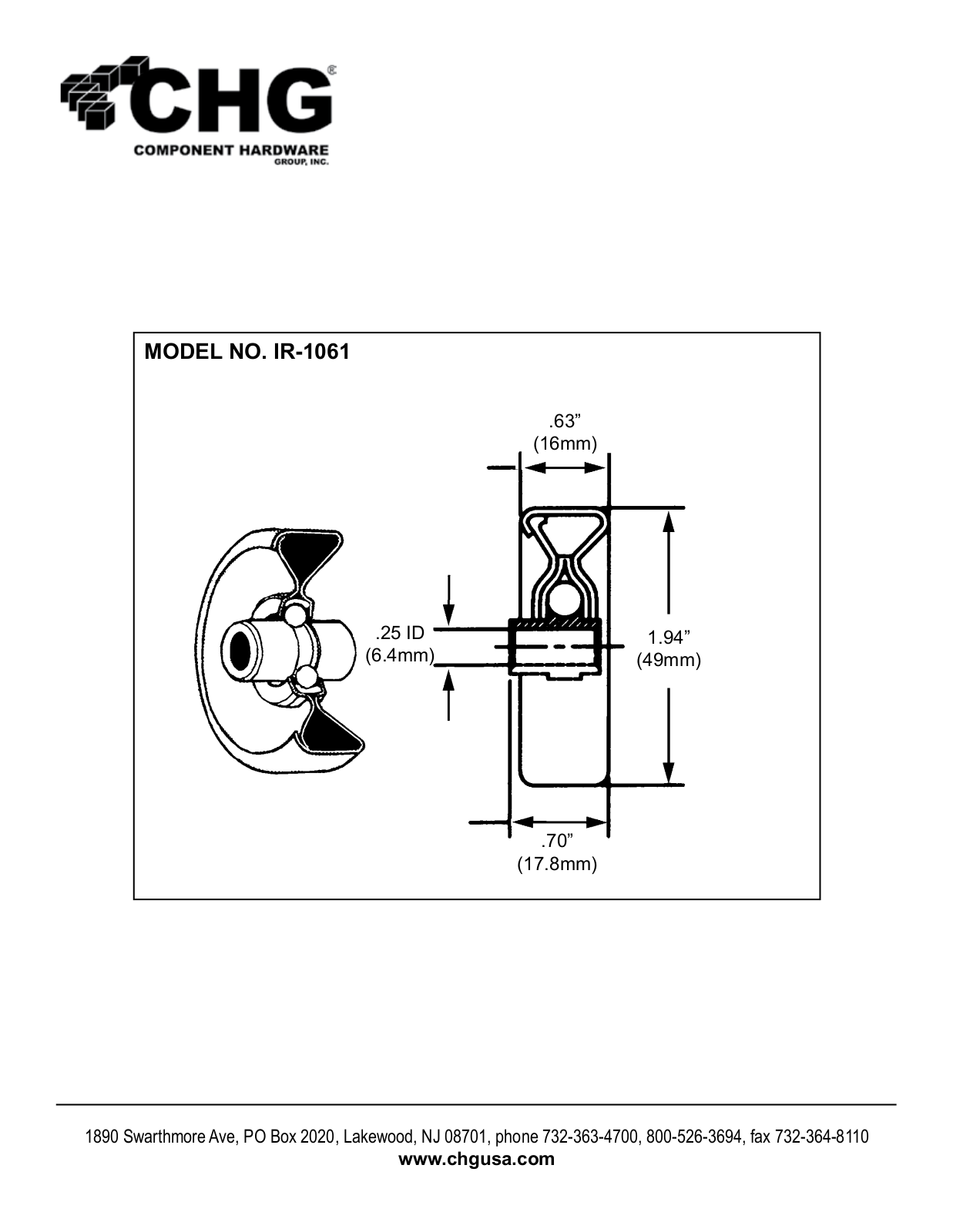 Component Hardware IR-1061 User Manual