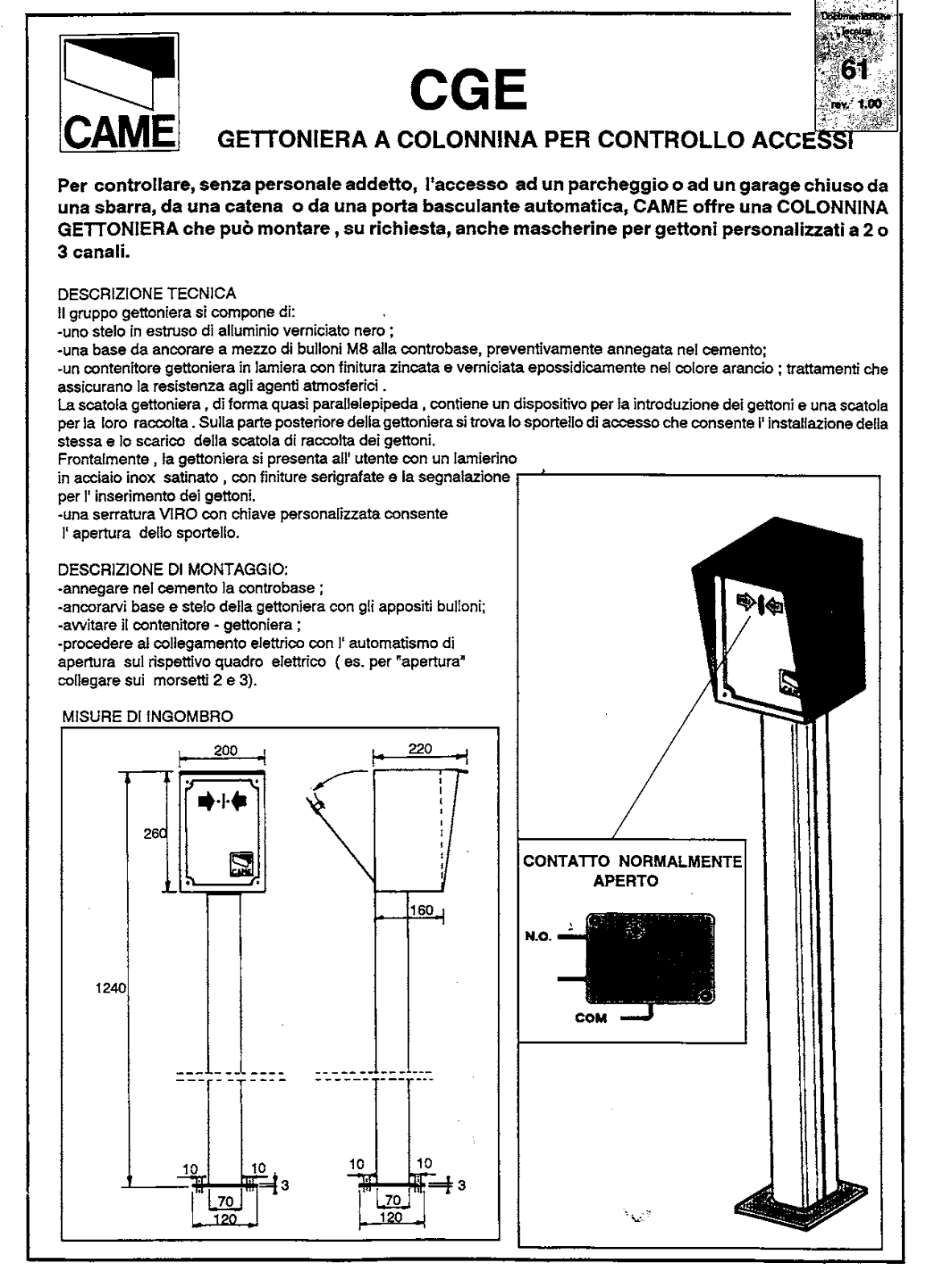 CAME CGE2, CGE3 User Manual