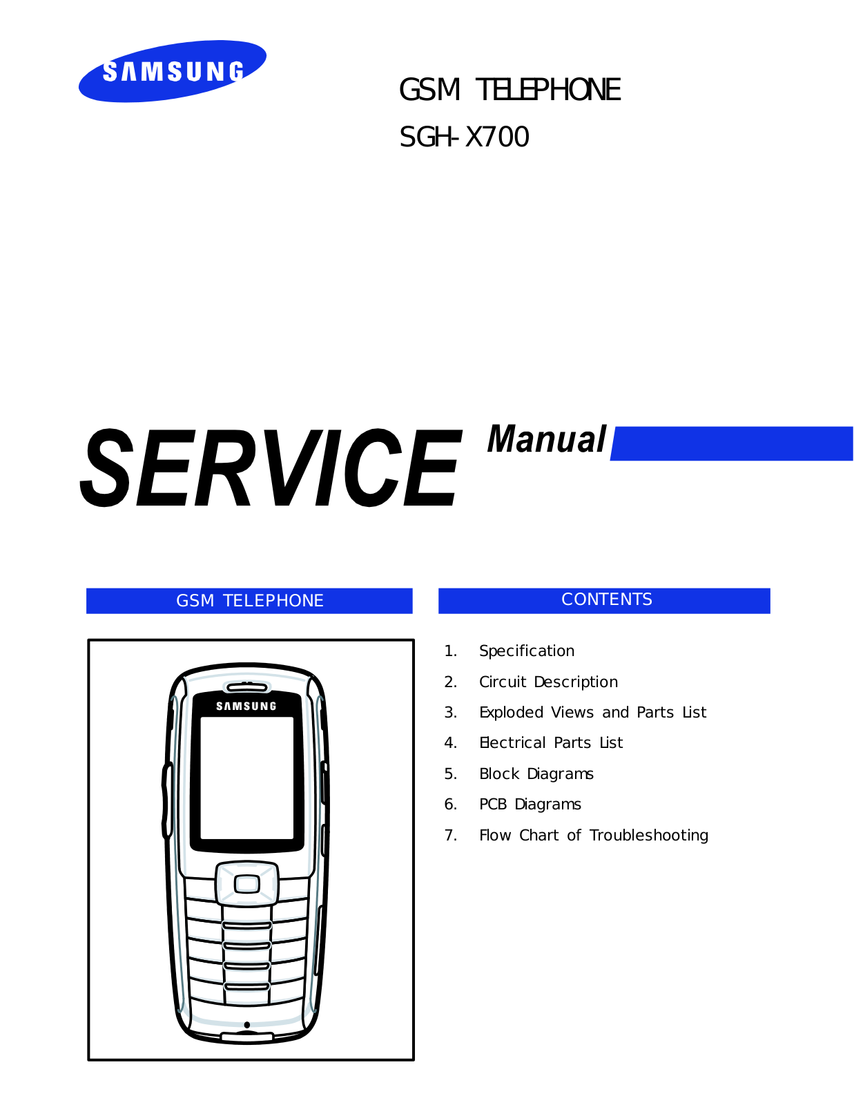 Samsung SGH-X700 Schematics Cover