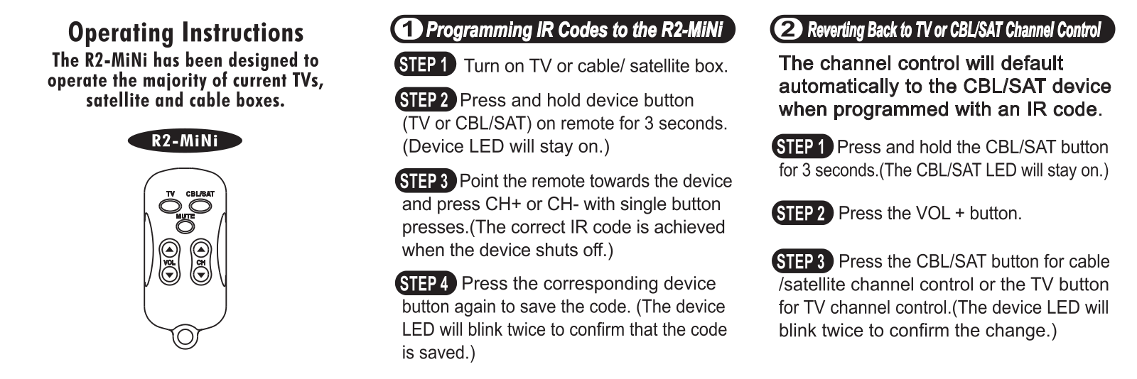 Universal Remote Control URC-R2-Mini Owner's Manual