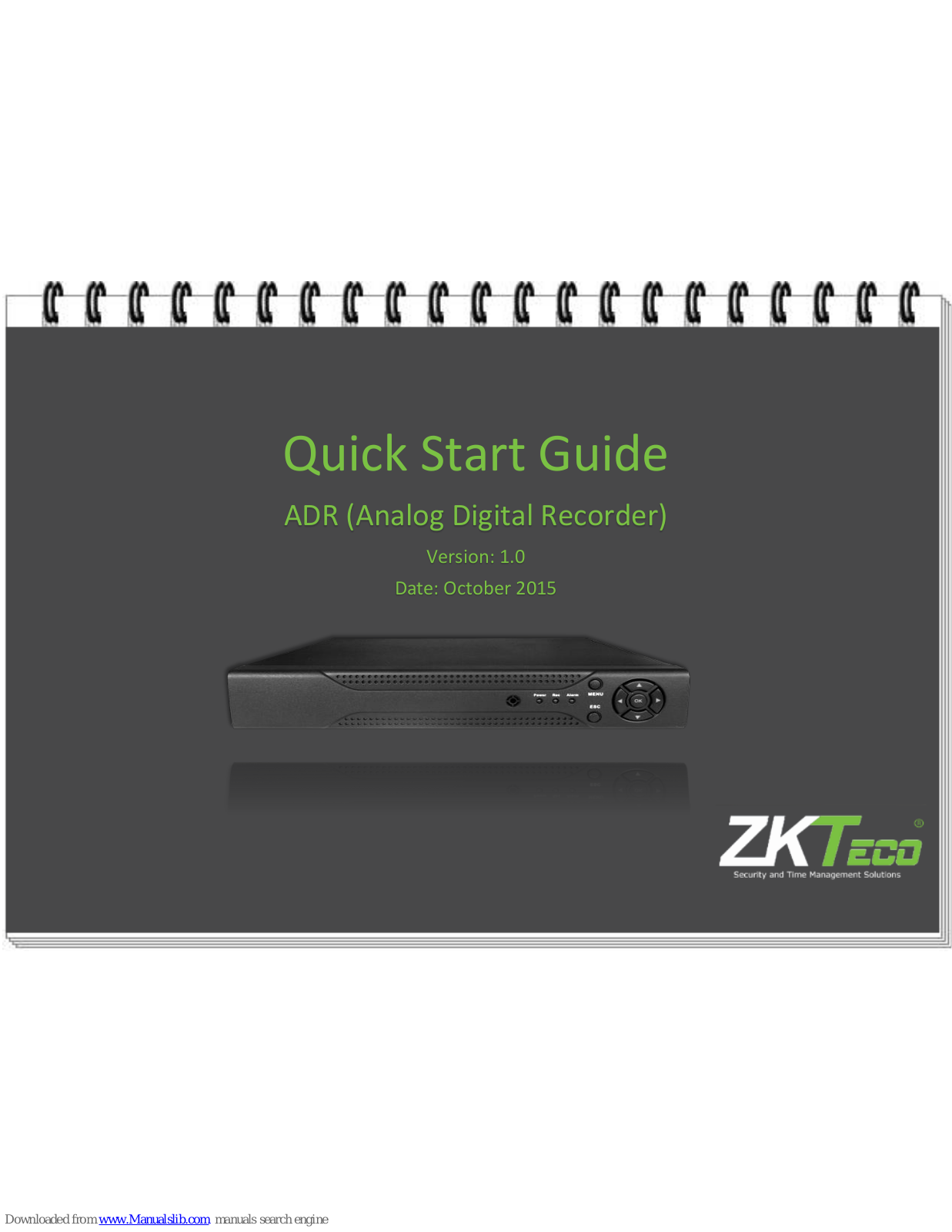 ZKTeco ADR Quick Start Manual