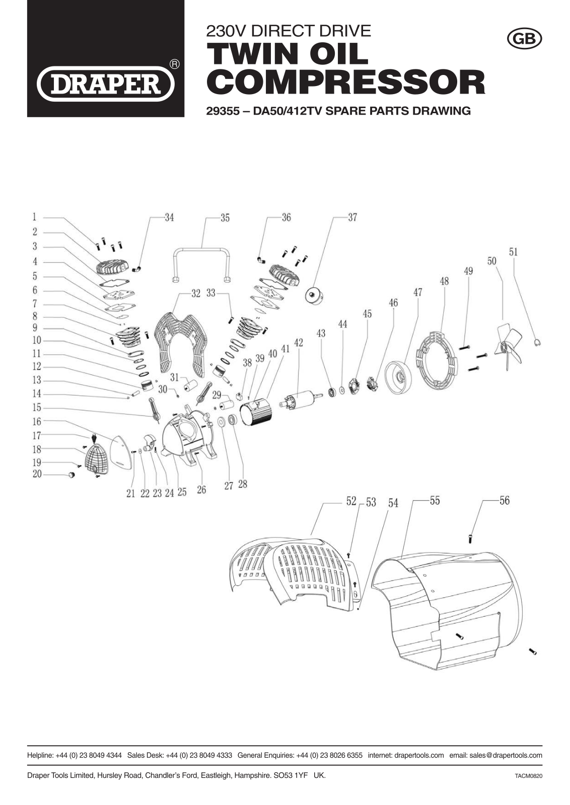 Draper Tools 29355 Parts Listing - ManualMachine.com