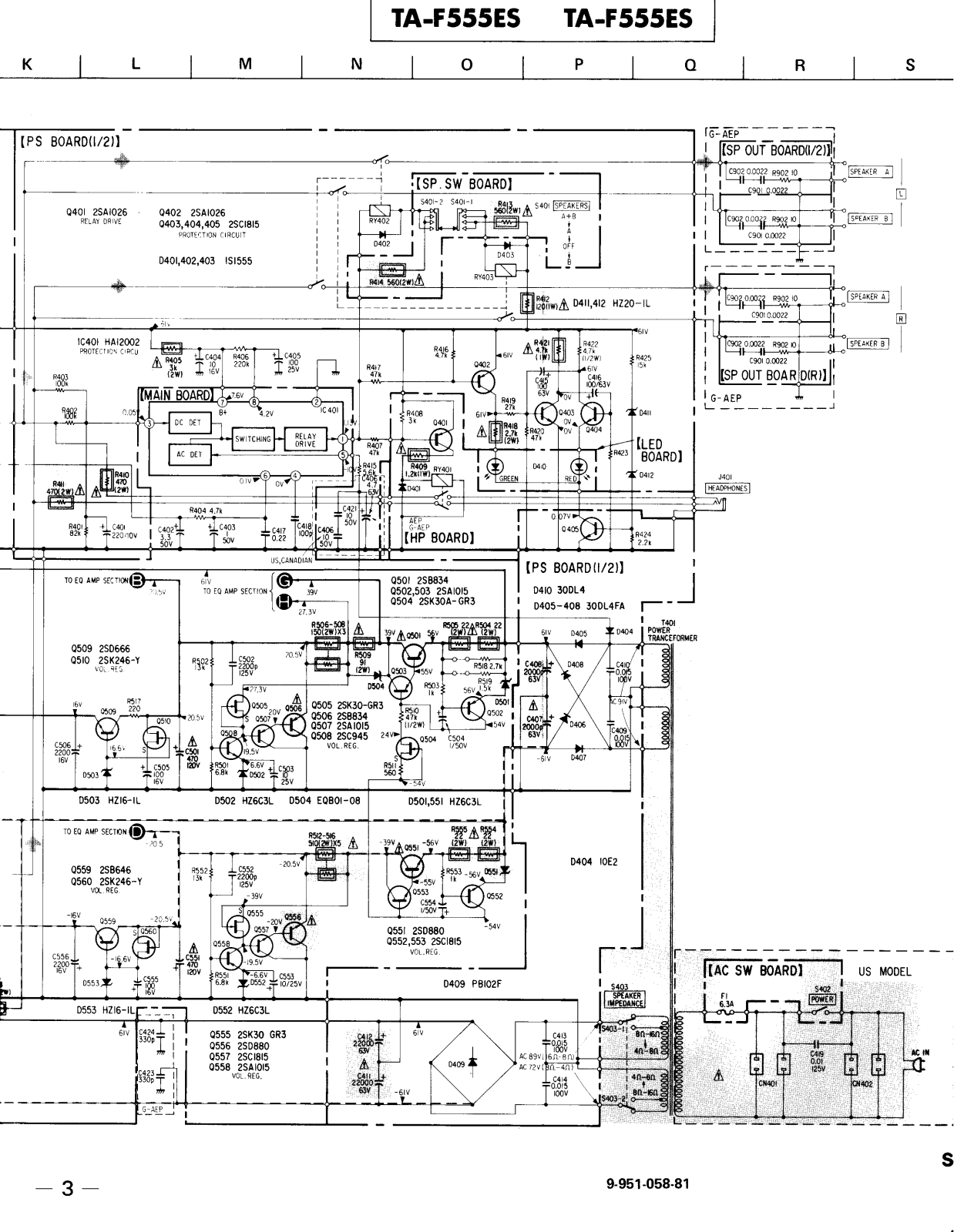 Sony TAF-555-ES Schematic