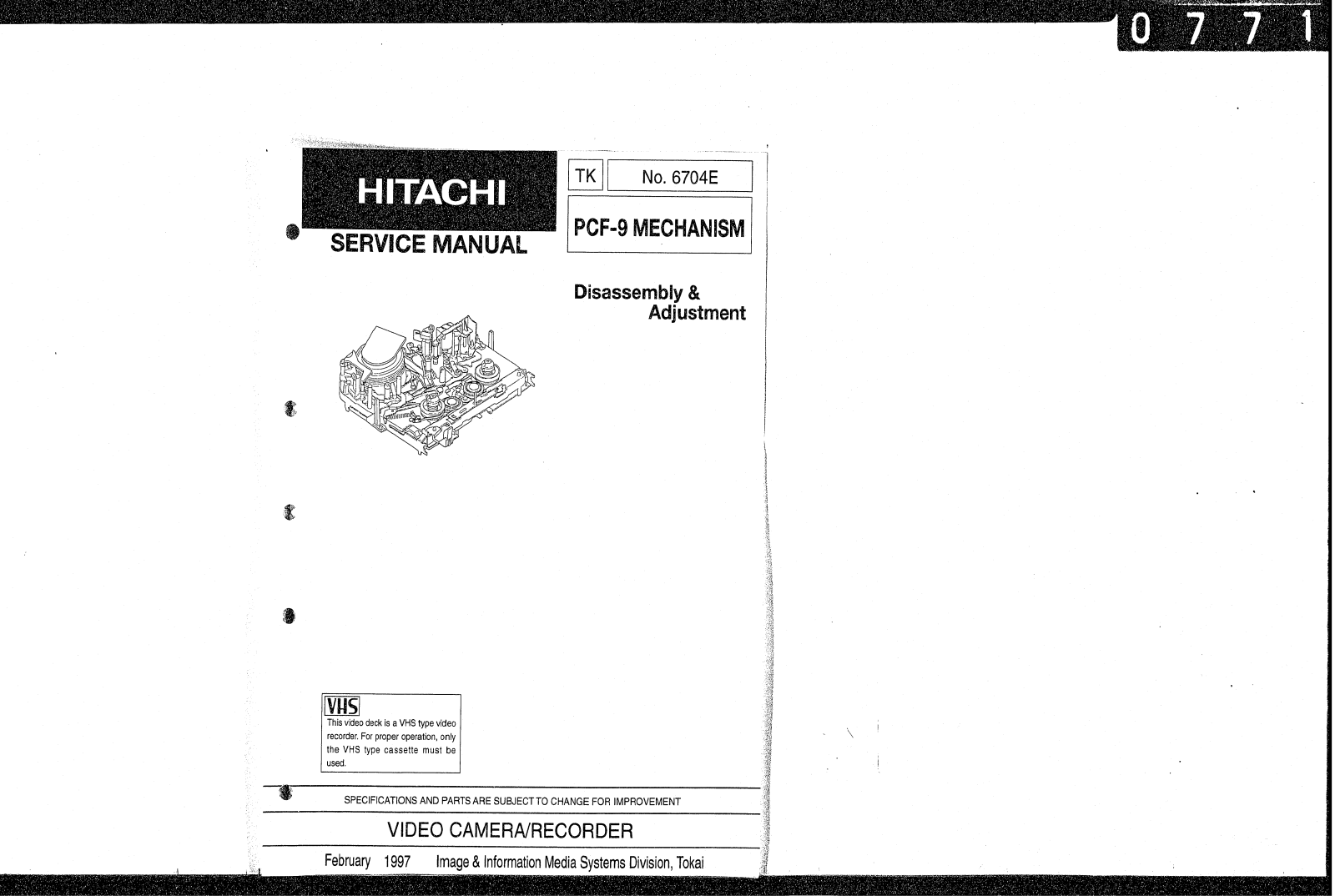 Hitachi PCF9 Service Manual