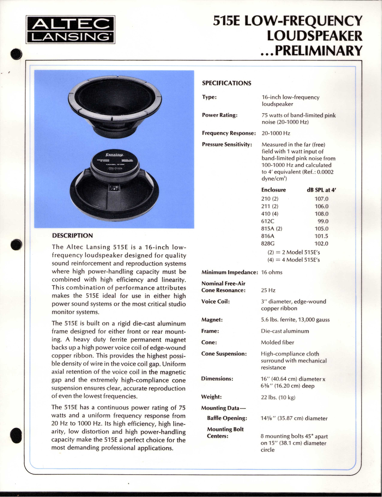Altec lansing 515E User Manual