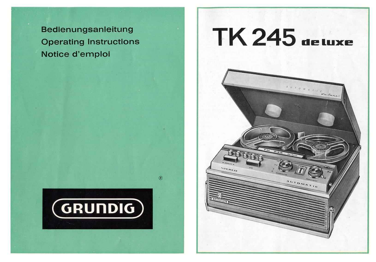 Grundig TK-245-de-Luxe Owners Manual