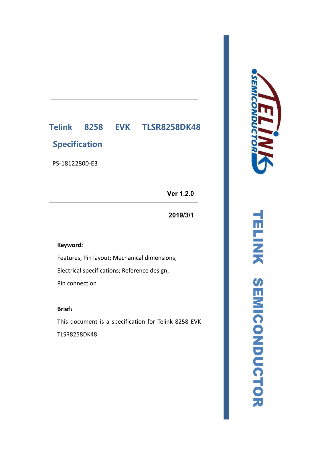 Telink Semiconductor TLSR8258DK48D Users manual