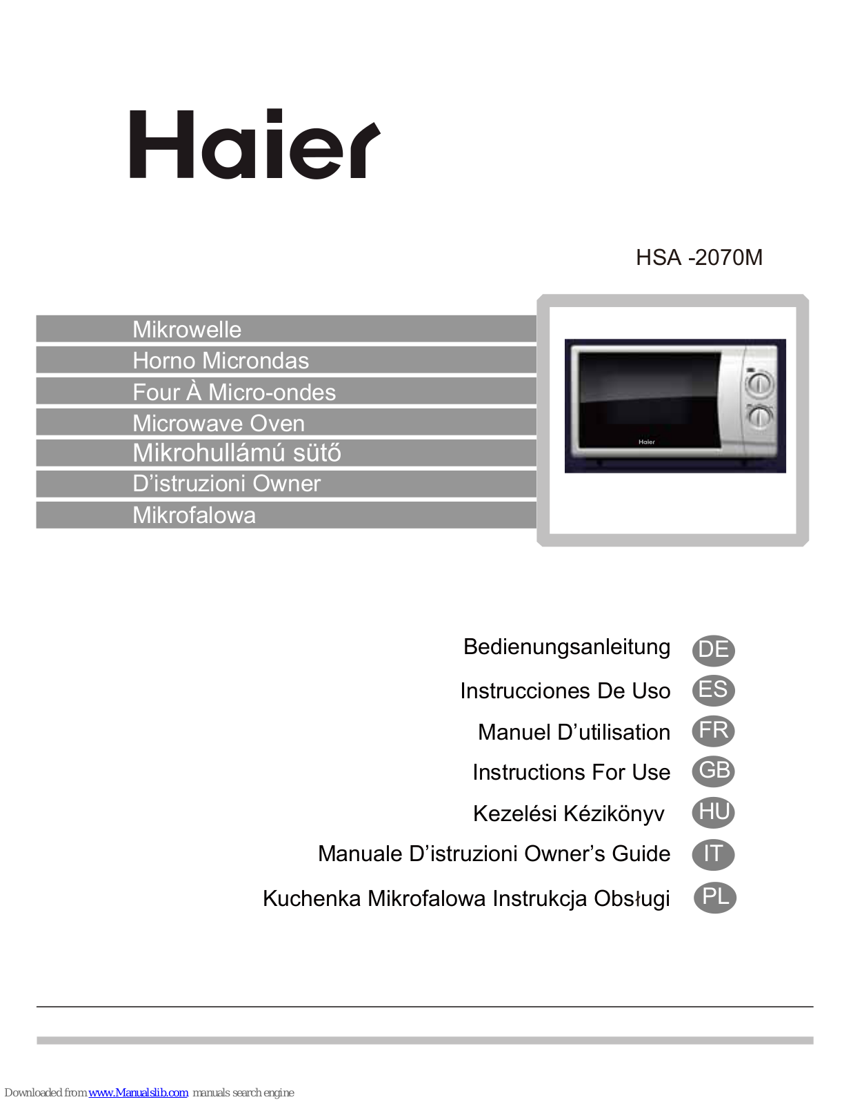 HAIER hsa2070m User Manual