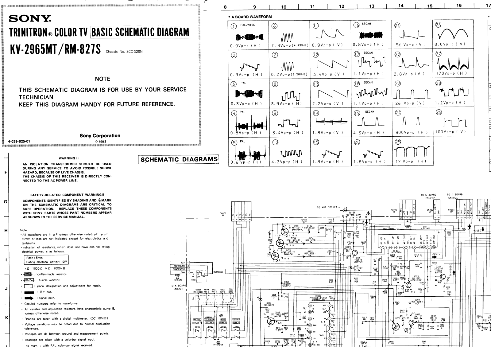 SONY KV2965MT Diagram