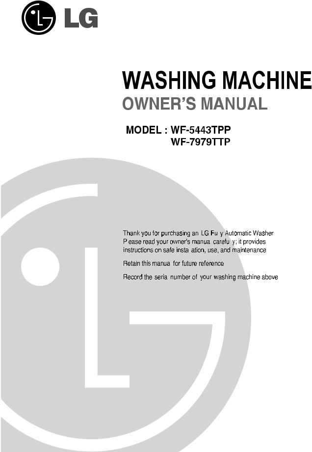 LG WF-5443TPP Owner’s Manual